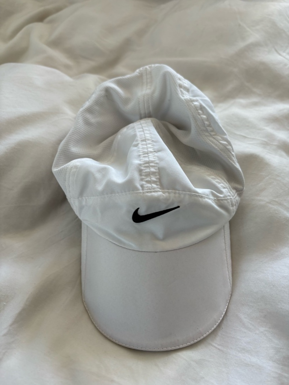 Nike White Cap with Black Swoosh